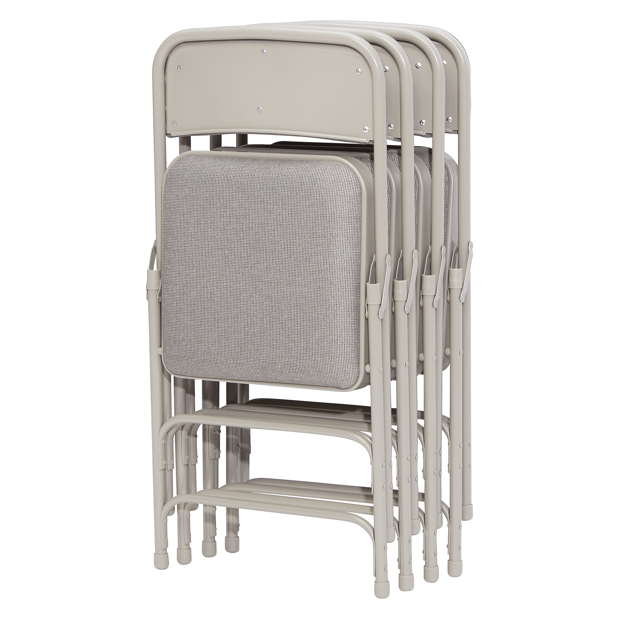 NPS 2300 Series Fabric Padded Triple Brace, Double Hinge Premium Folding Chairs, Graystone/Gray, 4/Pack (2302/4) Sansujyuku sansujyuku.com