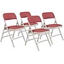 NPS 2300 Series Fabric Padded Triple Brace, Double Hinge Premium Folding Chairs, Majestic Cabernet/Gray, 4/Pack (2308/4)~#|#~sp130557533_sc7
