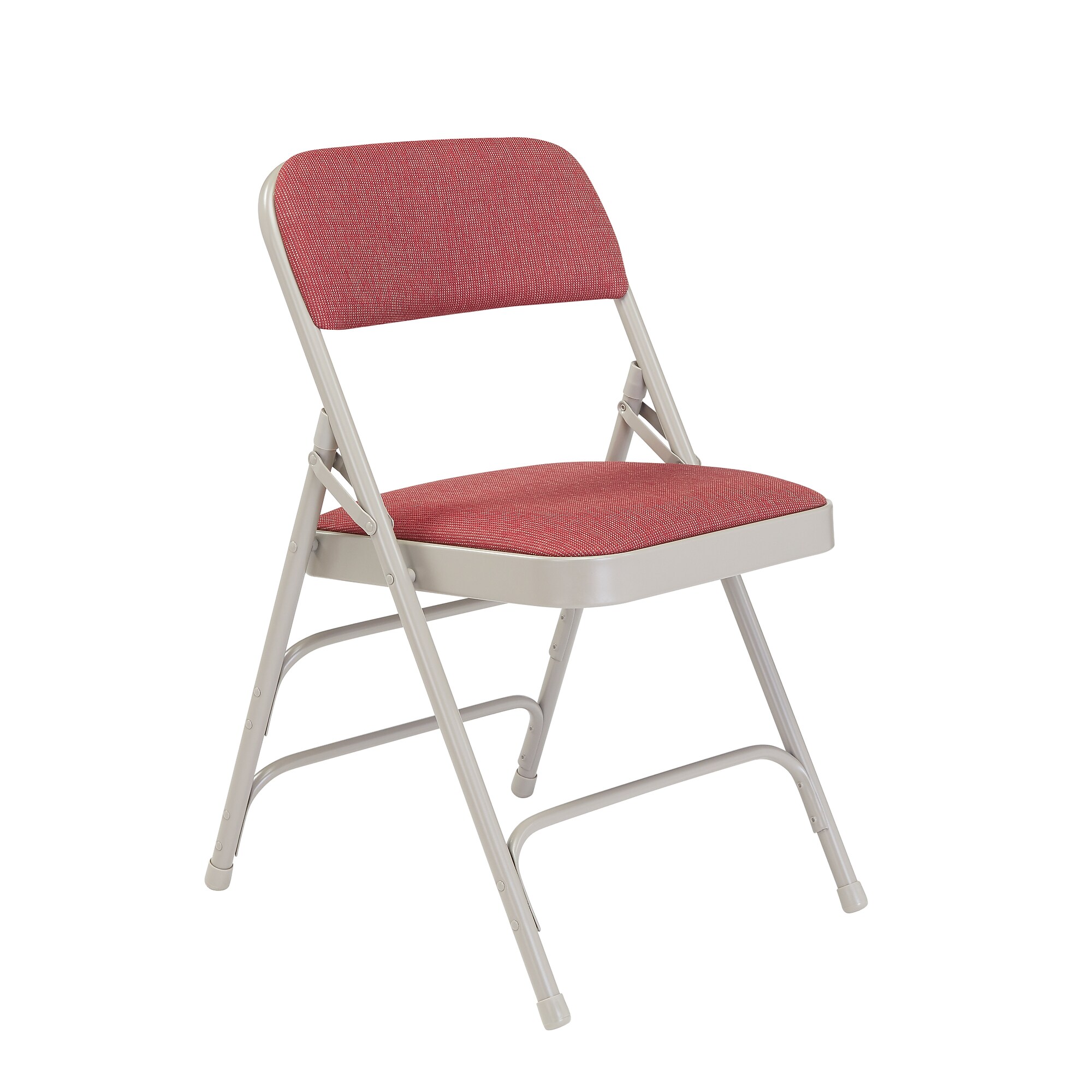 NPS 2300 Series Fabric Padded Triple Brace, Double Hinge Premium Folding Chairs, Majestic Cabernet/Gray, 4/Pack (2308/4) Sansujyuku sansujyuku.com