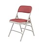 NPS 2300 Series Fabric Padded Triple Brace, Double Hinge Premium Folding Chairs, Majestic Cabernet/Gray, 4/Pack (2308/4)~#|#~sp130557535_sc7