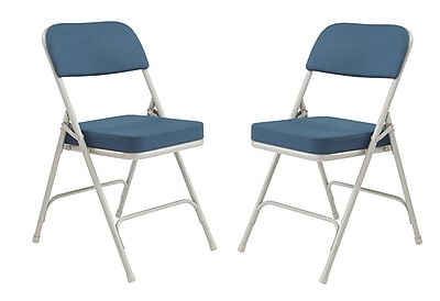 NPS 3200 Series Premium 2″ Fabric Padded Folding Chair, Regal Blue/Gray, 2/Pack (3215/2) Simolary simolary.com