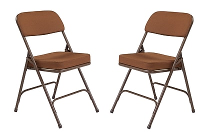 NPS 3200 Series Premium 2″ Fabric Padded Folding Chair, Antique Gold/Brown, 2/Pack (3219/2) Simolary simolary.com