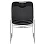 NPS 8500 Series Hi-Tech Ultra-Compact Plastic Stacking Chair, Black/Chrome, 4/Pack (8510/4)~#|#~sp130557611_sc7
