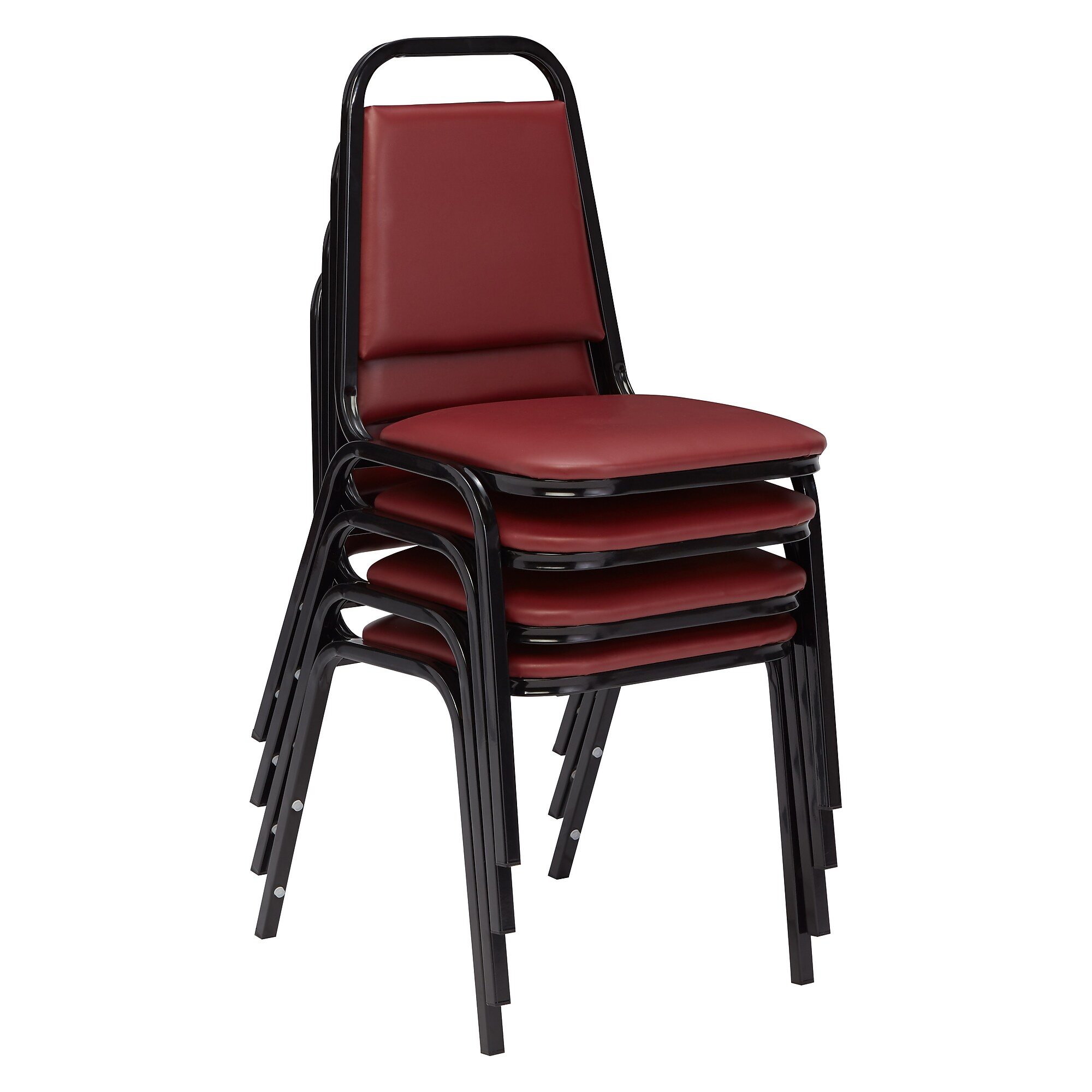 NPS 9100 Series Vinyl Stacking Chair, Pleasant Burgundy/Black, 4/Pack (9108-B/4) Sansujyuku sansujyuku.com