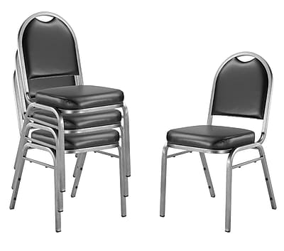 NPS 9200 Series Vinyl Padded Stacking Chair, Panther Black/Silvervein, 4/Pack (9210-SV/4) Simolary simolary.com 6