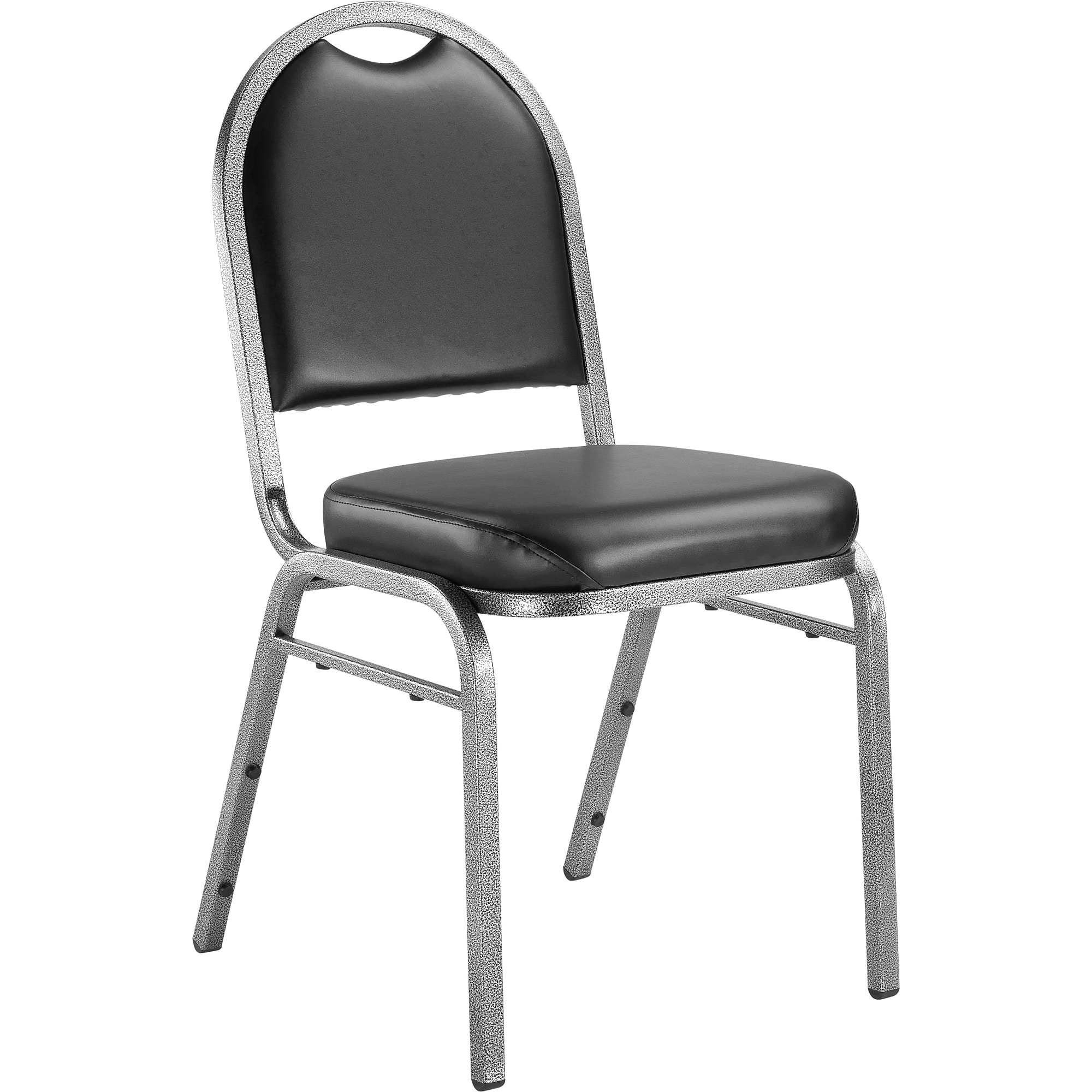 NPS 9200 Series Vinyl Padded Stacking Chair, Panther Black/Silvervein, 4/Pack (9210-SV/4) Sansujyuku sansujyuku.com
