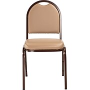 NPS 9200 Series Dome-Back Vinyl Padded Stack Chair, French Beige/Mocha (9201-M)