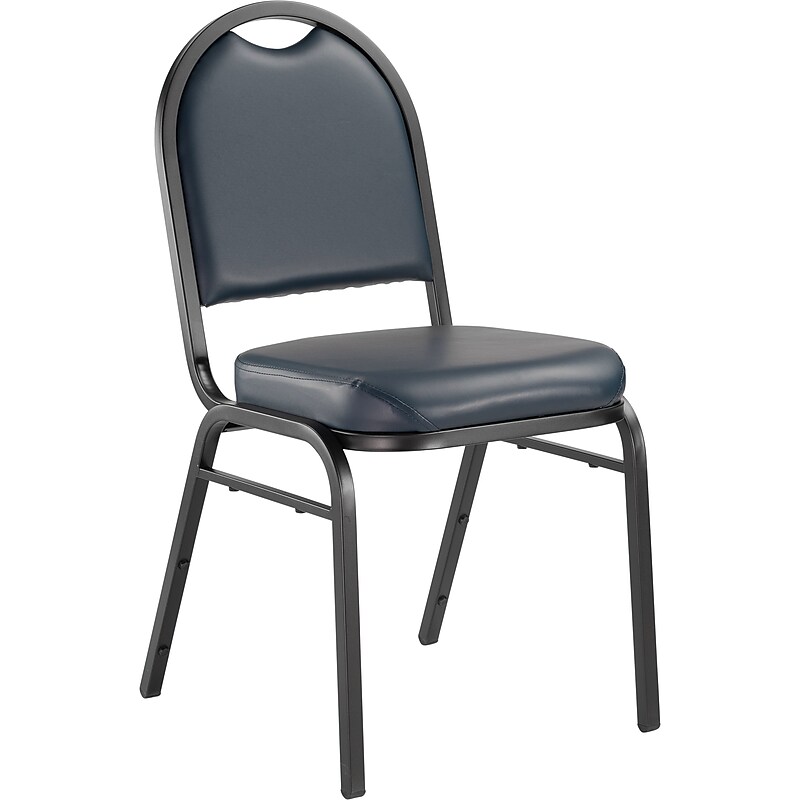 NPS 9200 Series Vinyl Padded Stacking Chair, Midnight Blue/Black Sandtex (9204-BT) image 1