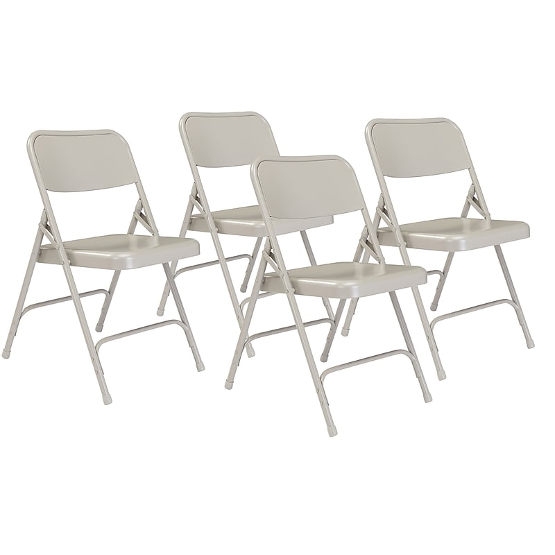 NPS 200 Series All-Steel Folding Chair, Gray, 4/Pack (202/4) image 1