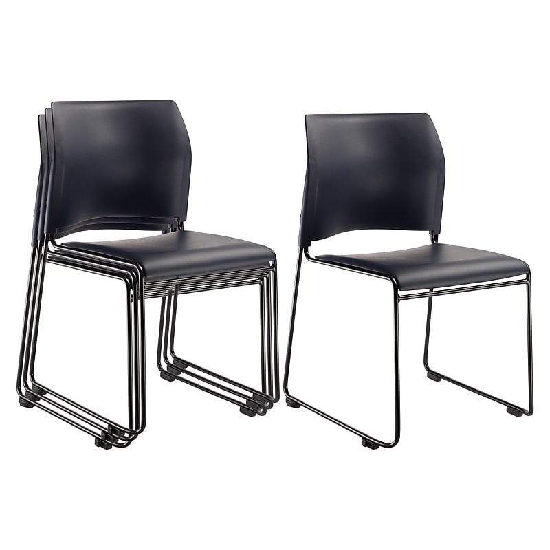 NPS 8700 Series Vinyl Cafetorium Stack Chair, Blue, 4/Pack (8704-10-04/4) image 1