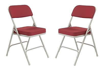 NPS 3200 Series Fabric Folding Chair, New Burgundy/Gray, 2/Pack (3218/2) Simolary simolary.com