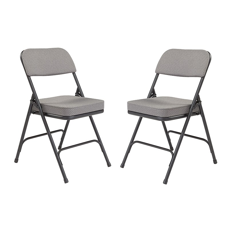 NPS 3200 Series Fabric Folding Chair, Charcoal Gray, 2/Pack (3212/2) image 1