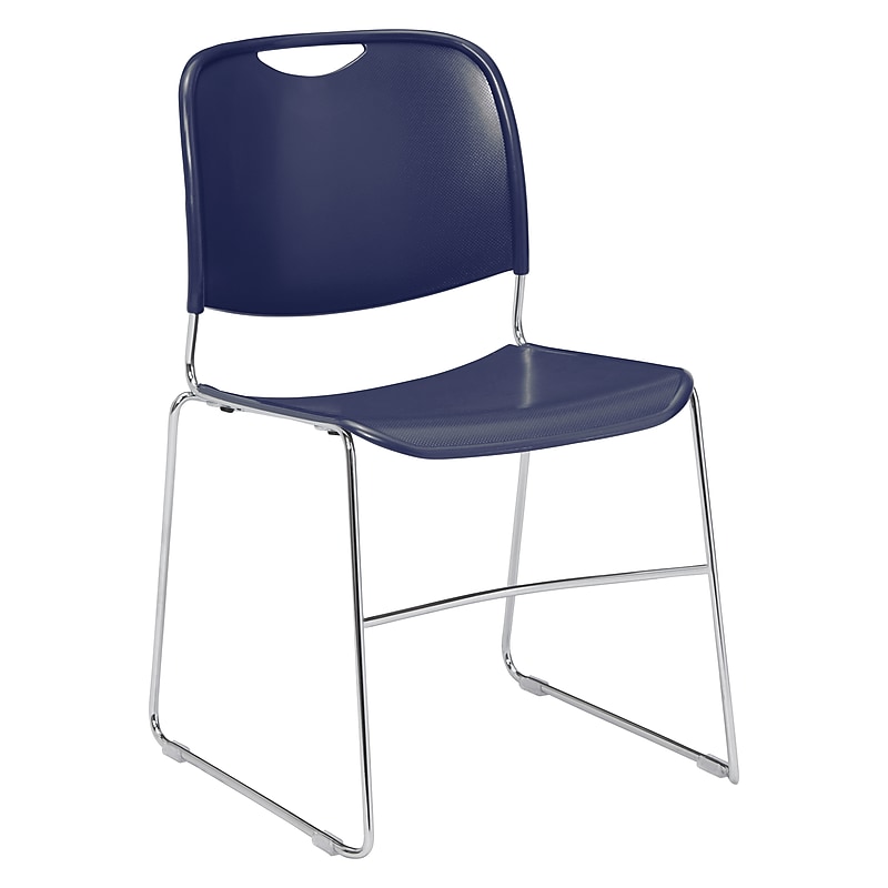 NPS 8500 Series Plastic Hi Tech Compact Stacking Chair, Navy Blue (8505) image 1