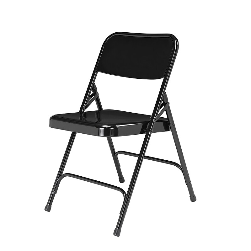 National Public Seating 200 Series Premium All-Steel Folding Chairs, Black, 100/Pack (210/100) image 1