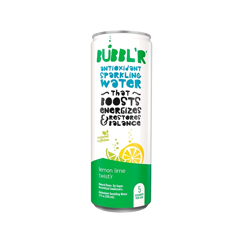 Bubbl'r Antioxidant Lemon Lime Twist'r Flavored Sparkling Water, 12 oz., 12 Cans/Carton (028435600145) image 1