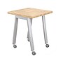 MooreCo Compass Makerspace 36" Table with Butcher Block, Beige/Platinum (91697-E-BUTCHER)~#|#~sp130564228_sc7