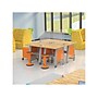MooreCo Compass Makerspace 36" Table with Butcher Block, Beige/Platinum (91697-E-BUTCHER)~#|#~sp130564230_sc7