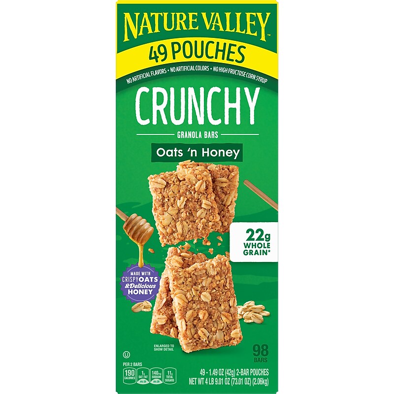 Nature Valley Oats & Honey Granola Bar, 1.49 oz., 49 Bars/Box (GEM12942) image 1