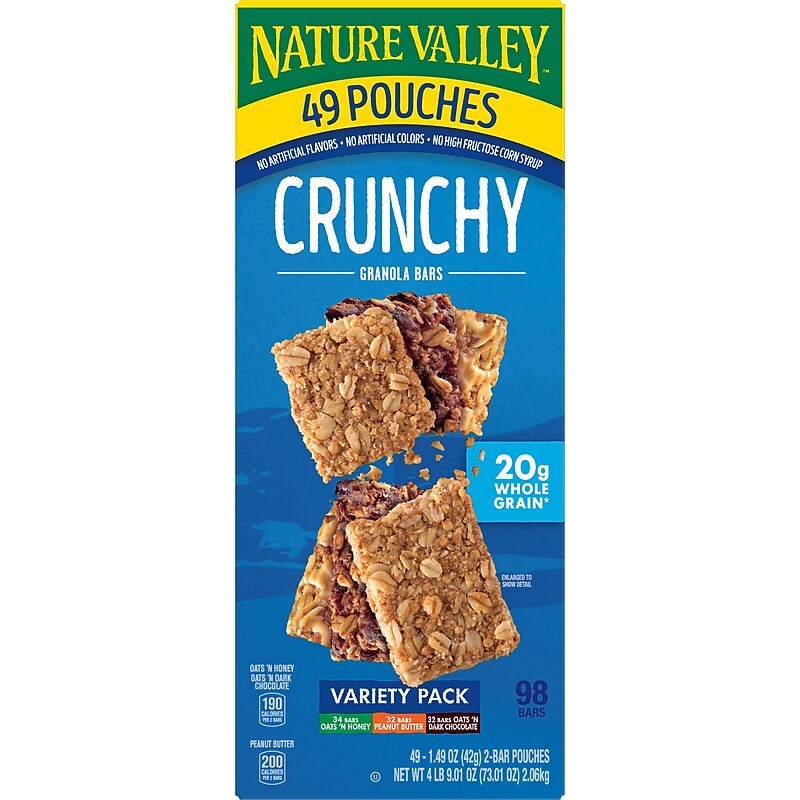 Nature Valley Nut Bar Variety Pack, 1.5 oz., 49 Bars/Box (GEM44136) image 1