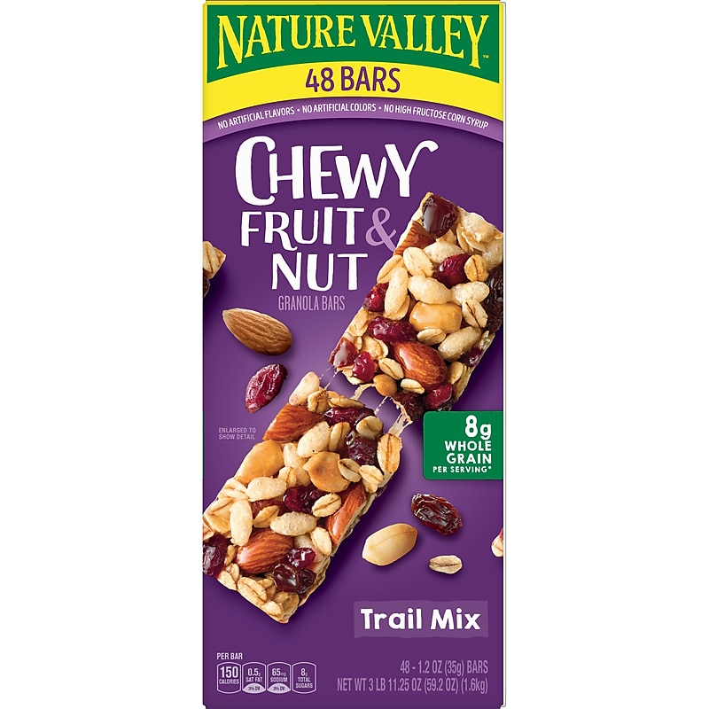 Nature Valley Chewy Fruit and Nut Trail Mix Bars, 1.2 oz., 48 Bags/Pack (GEM19696) image 1