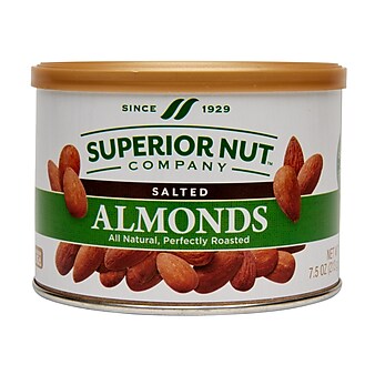 SUPERIOR NUT COMPANY Roasted Salted Almonds, 7.5 oz., 12 Bags/Pack (259-00002)