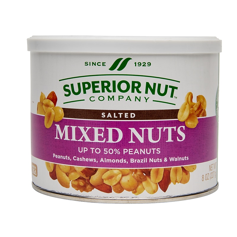 SUPERIOR NUT COMPANY Salted Mixed Nuts, 8 oz., 12 Bags/Pack (259-00003) image 1