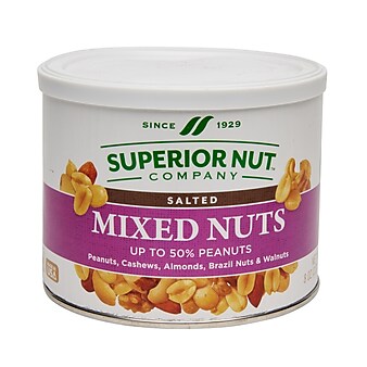 SUPERIOR NUT COMPANY Salted Mixed Nuts, 8 oz., 12 Bags/Pack (259-00003)