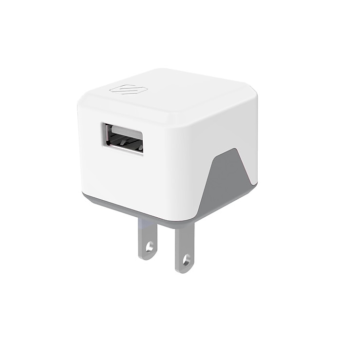 Scosche SuperCUBE Flip USB-A Wall Charger, 12W, White (USBH121WT