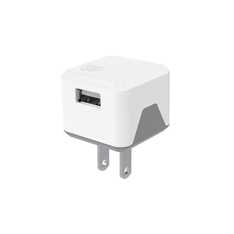 Scosche SuperCUBE Flip 12 Watt USB Wall Charger, White (USBH121WT) image 1