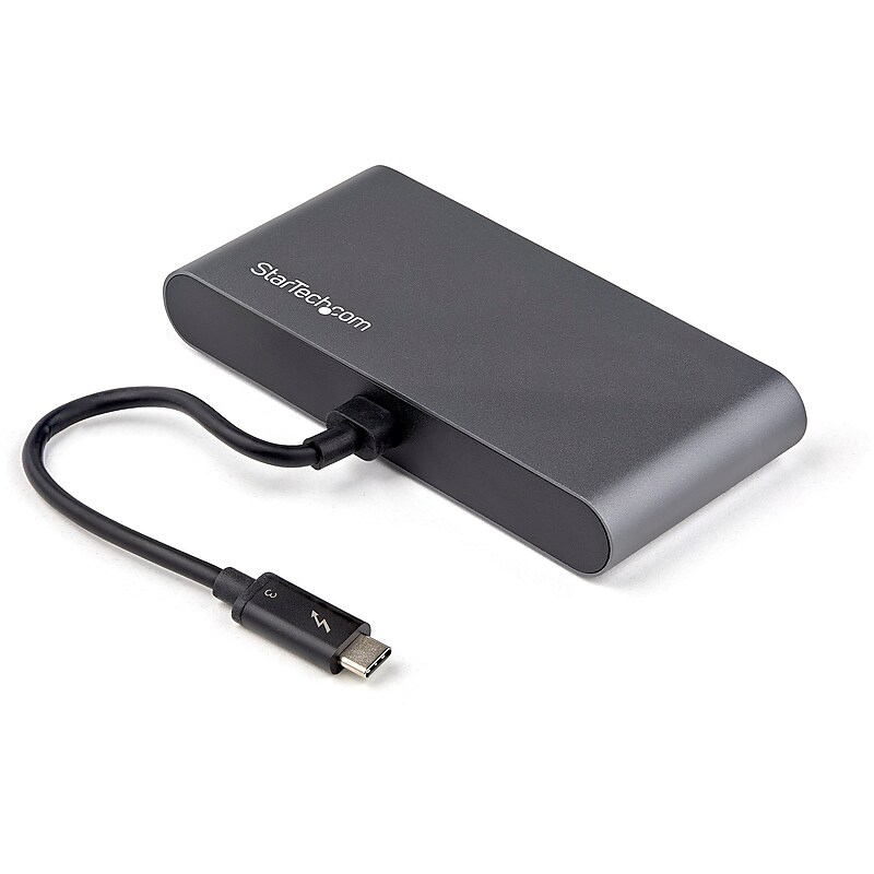Thunderbolt 3 Mini Dock - Portable Dual Monitor TB3 Laptop Docking Station HDMI 4K 60Hz - 2x USB-A & GbE - 28cm (11") cable image 1