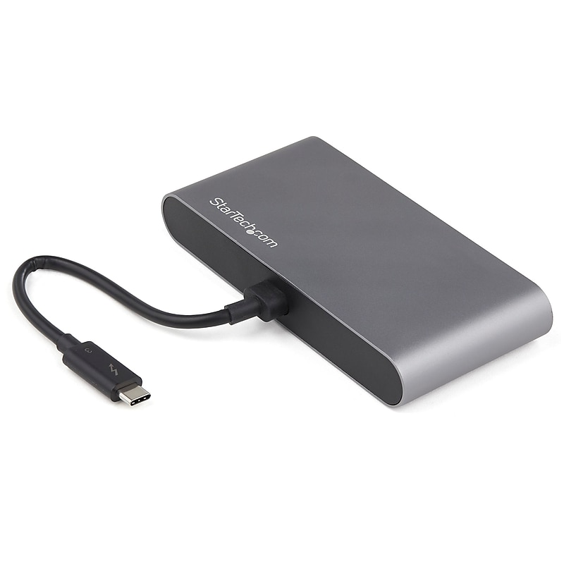 Thunderbolt 3 Mini Dock - Portable Dual Monitor TB3 Docking Station DisplayPort 4K 60Hz - 1x USB-A, GbE - 28cm (11") Cable image 1