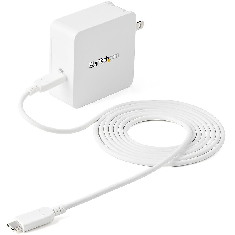 StarTech Universal 6' USB-C 60W Laptop Charger, White (WCH1C) image 1