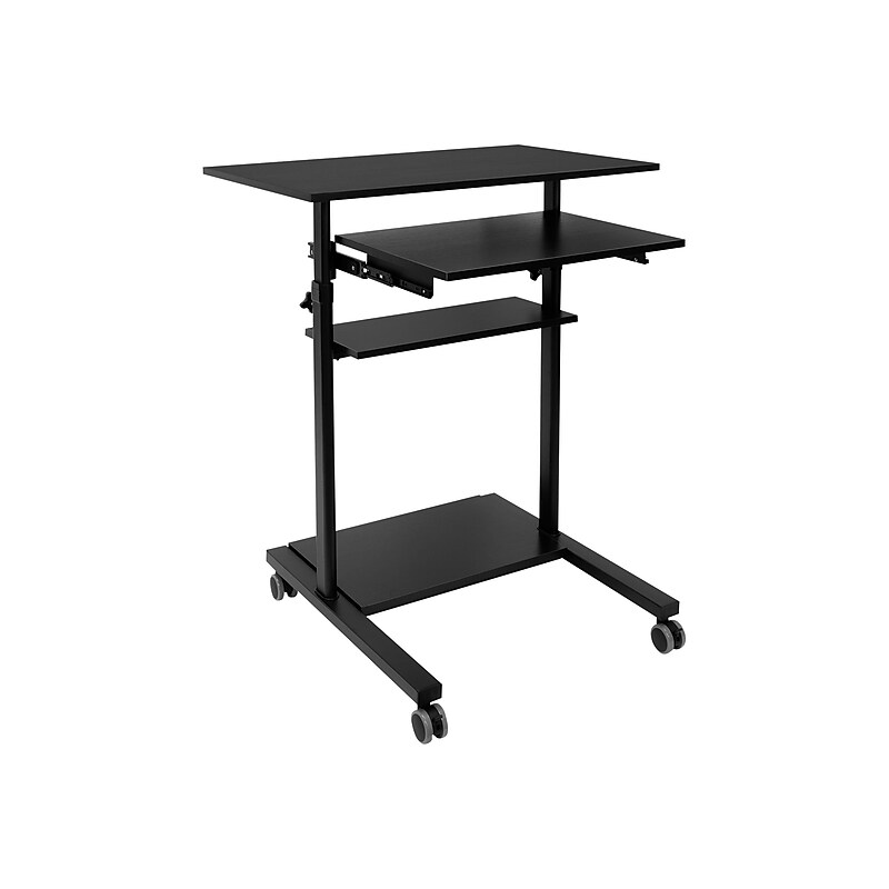 Mount-It! Mobile 32"W Adjustable Standing Desk, Black (MI-7998B) image 1