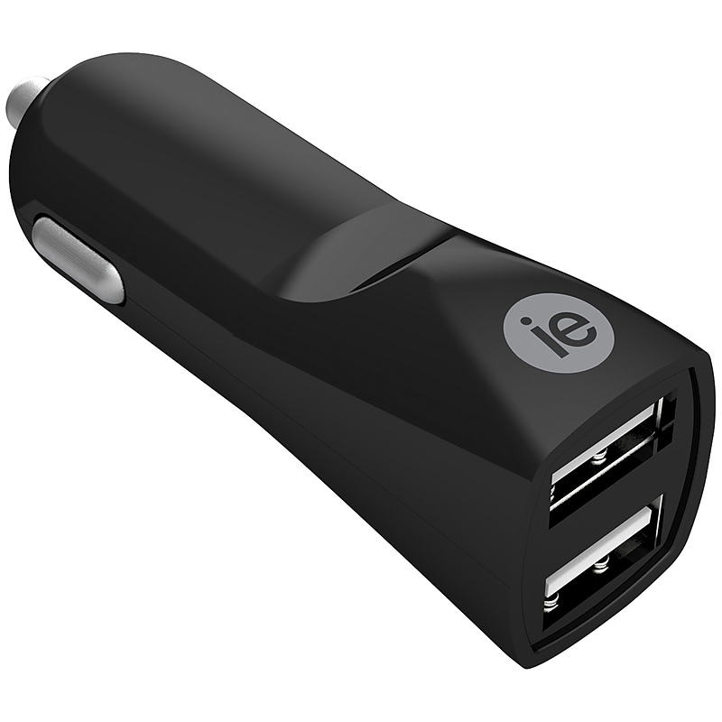 iEssentials 3.4-Amp Dual USB Car Charger, Black (IEN-PC32A-BK) image 1
