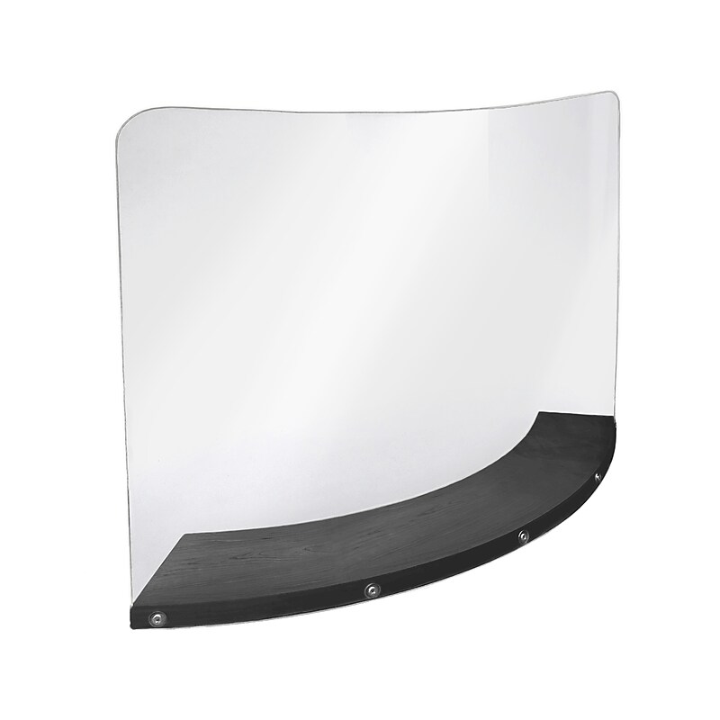 Gemini Freestanding Sneeze Guard, 23.5"H x 33.5"W, Painted Black Wood/Acrylic (CGB3323-BL-118) image 1