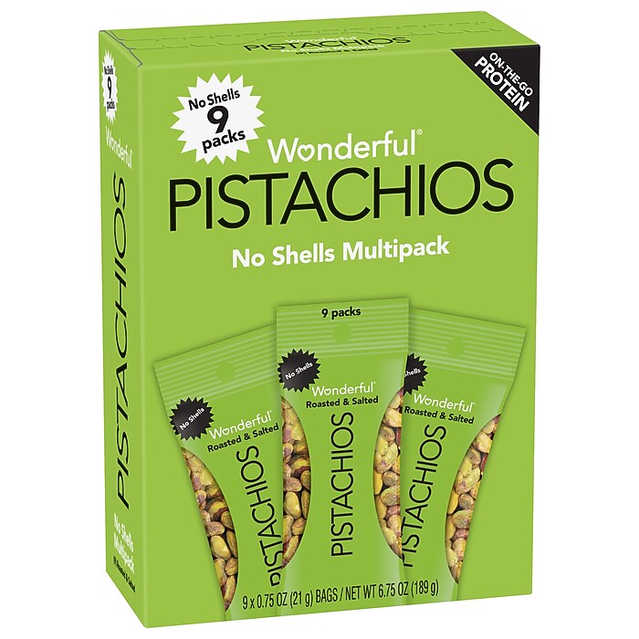 Wonderful Pistachios Roasted & Salted, No Shells, 0.75 oz