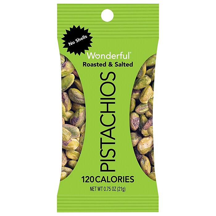 Wonderful Pistachios Roasted & Salted, No Shells, 0.75 oz