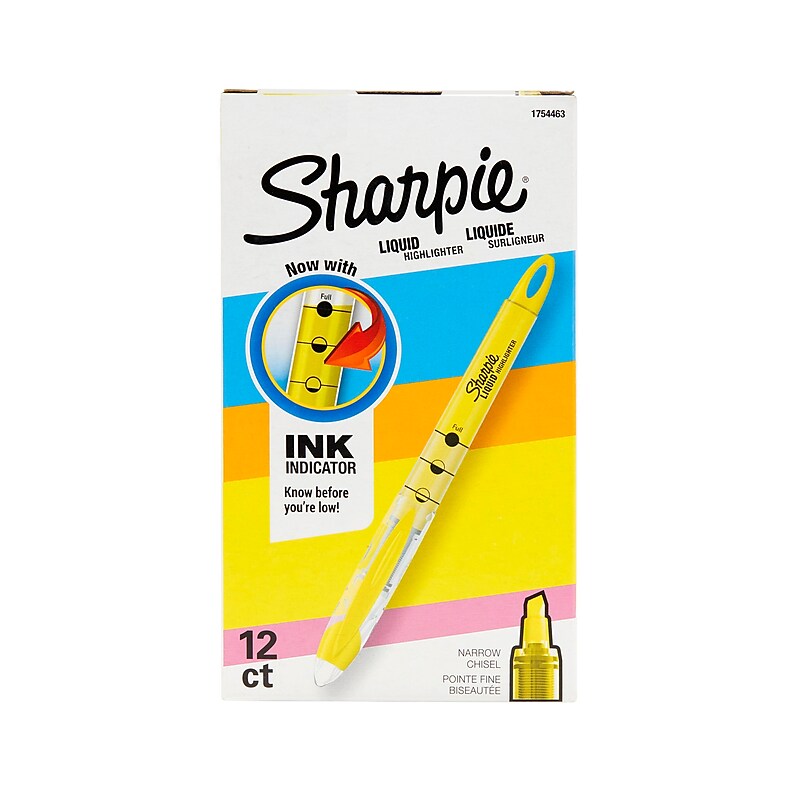 Sharpie Liquid Highlighter, Chisel Tip, Yellow, Dozen (1754463) image 1