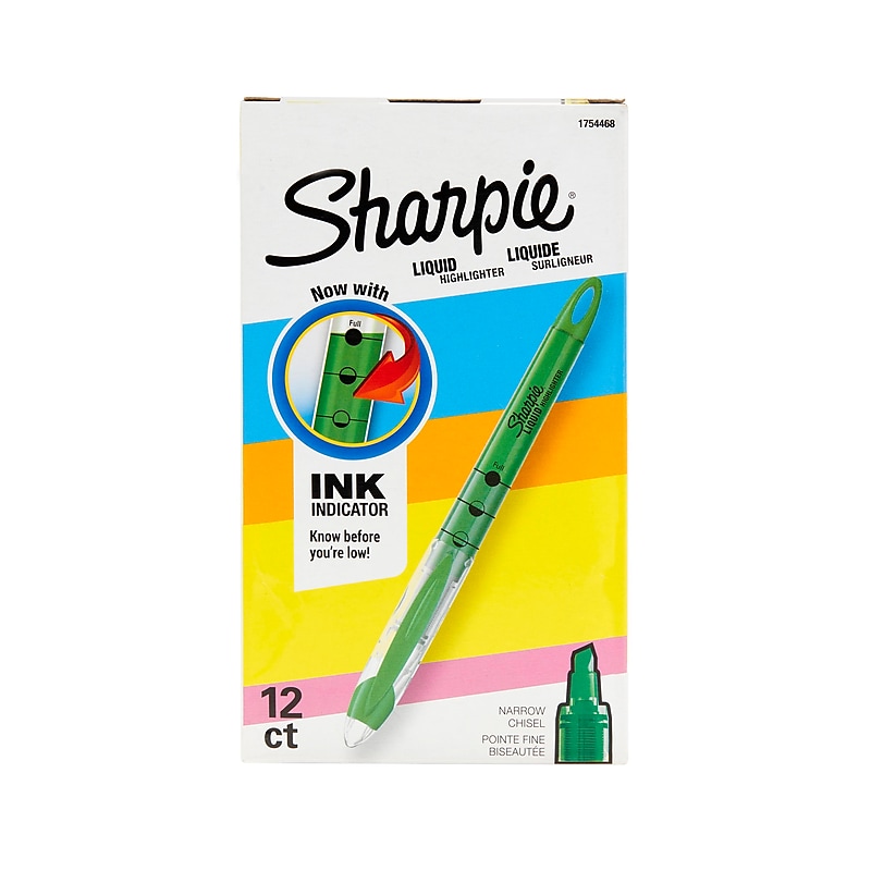 Sharpie Liquid Highlighter, Chisel Tip, Green, Dozen (24426/1754468) image 1