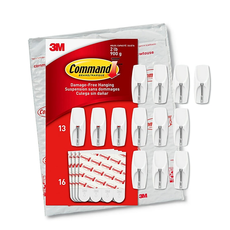 Command Medium Wire Hooks, 2 lb., White, 13/Pack (1706513NA) image 1