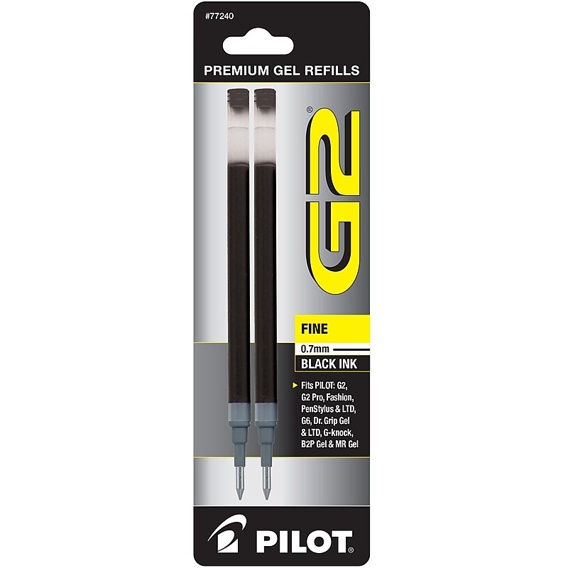 Pilot G2 Gel-Ink Pens Refill, Fine Point, Black Ink, 2/Pack (77240) image 1