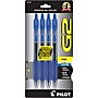 Pilot G2 Retractable Gel Pens, Fine Point, Blue Ink, 4/Pack (31058)~#|#~sp130855877_sc7