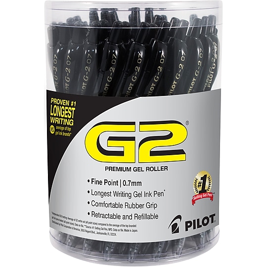 Pilot G2 Retractable Gel Pens, Fine Point, 0.7mm, Black Ink, 36/Pack (84065)~#|#~sp130855895_sc7