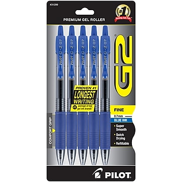 Pack of 2 12-Pack PILOT G2 Premium Refillable & Retractable Rolling Ball Gel Pens Blue Ink 31257 Bold Point 