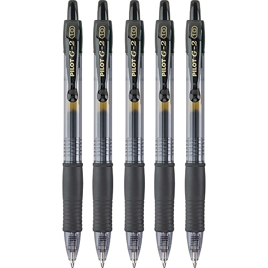 Pilot G2 Retractable Gel Pens, Bold Point, 1.0mm, Black Ink, 5/Pack (G21C5BLK)~#|#~sp130856231_sc7