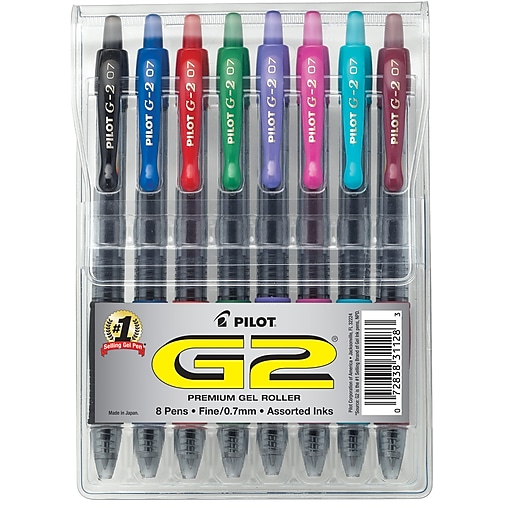 Pilot G2 Retractable Pens, Extra Fine Point, Assorted Colors - 5 pack