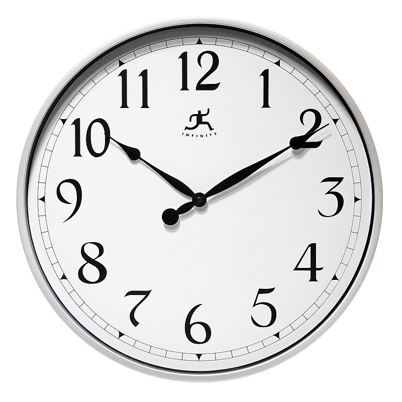Infinity Instruments 18" Round Wall Clock, Silver Finish  (15419SV-1567) image 1