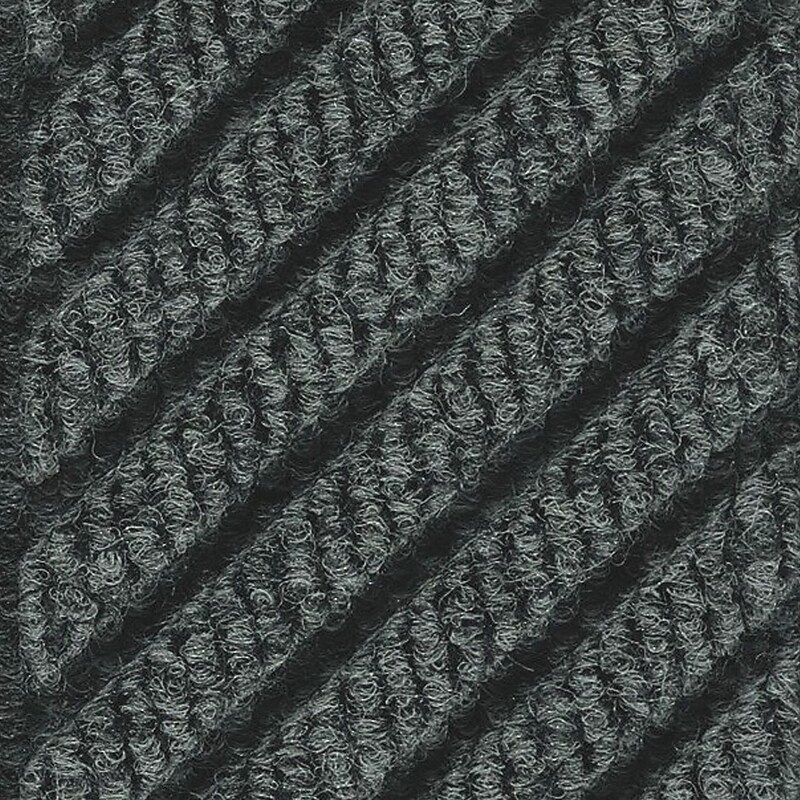 M+A Matting WaterHog Max Grand Diamond, Mat + One End, Universal Cleated , 3' x 5.5', Black Smoke (2220000000000) image 1