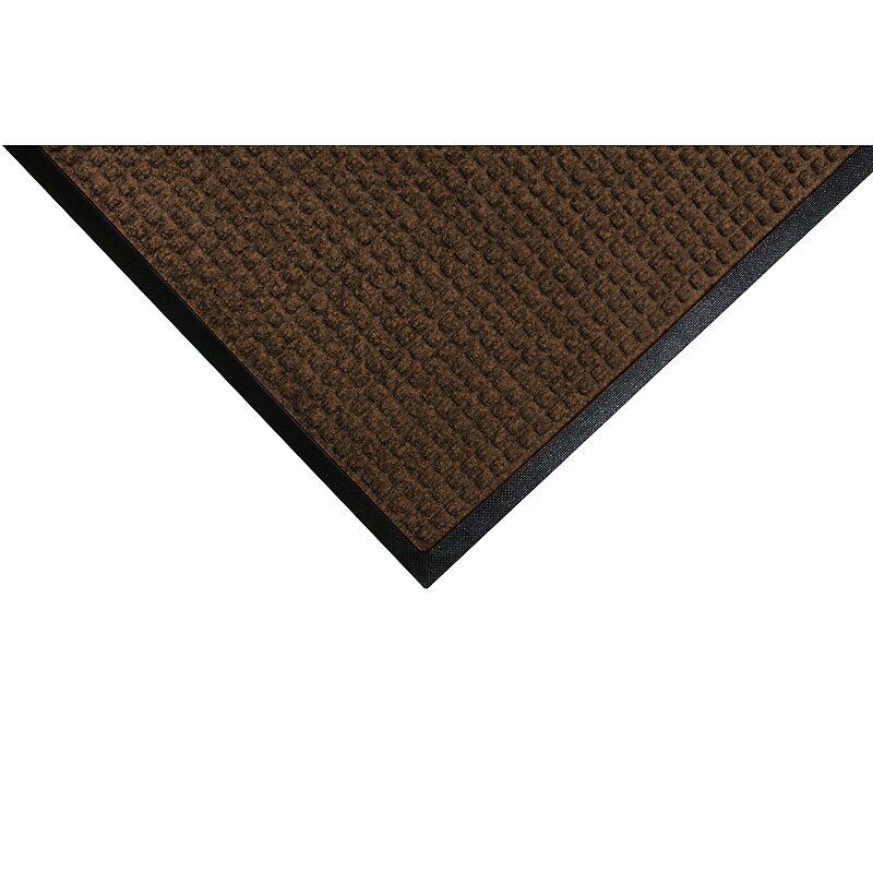 M+A Matting WaterHog Squares Classic Mat, Universal Cleated, 4' x 6', Dark Brown (2005246070) image 1