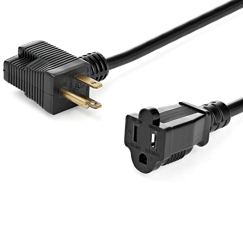 12in Outlet Saver Extension Cord - NEMA 5-15P to 2x NEMA 5-15R image 1
